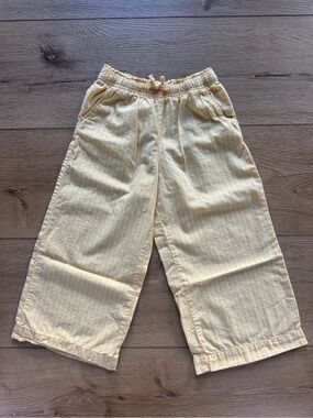 H&M Pale Yellow Striped Kids Linen Bottoms
